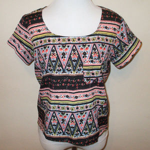 h.i.p. Floral Geometric Shirt Top